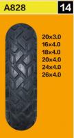 Велопокрышка 26"   26x4.0-102  A828   "BLACK CAT" (ШИРОКАЯ)