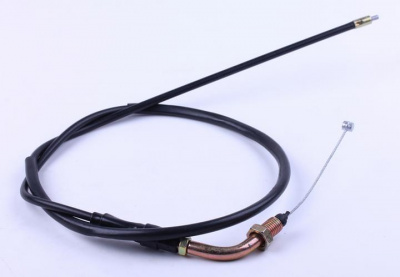 Трос газа L-1020mm (верх резьба, низ трос) - Дельта