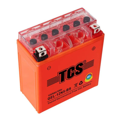 АКБ   12V 5А  "TCS"    GEL,  (высокий)  (113x69x105, оранжевый YT5L-BS)