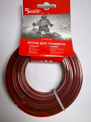 Леска мотокосы Ø2,7mm,  15 метров      (грызли)   "BESTILLT"